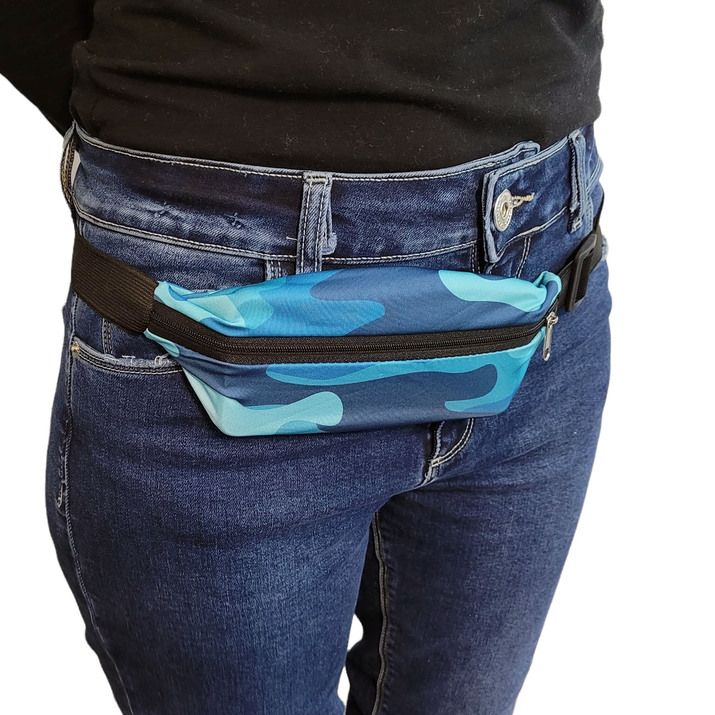 RIÑONERA ULTRADELGADA - CAMUFLADO AZUL